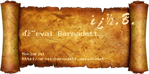 Árvai Bernadett névjegykártya